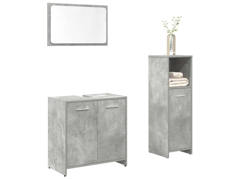  Ensemble de meubles de salle de bain 3 pcs gris béton cf63782  - Conforama B