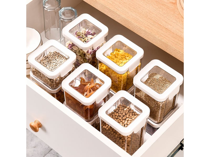  Boite de rangement cuisine avec couvercle lot de 6 1300ml 10.7x10x18.6cm  - Conforama C