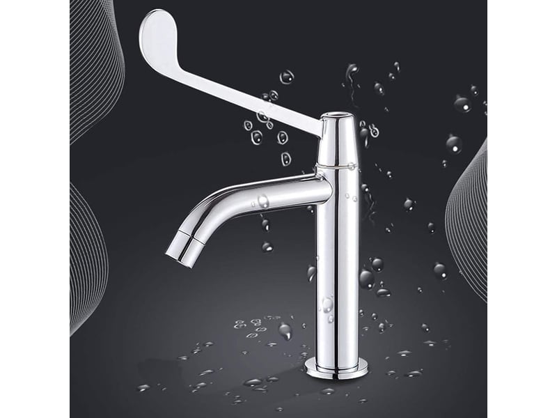  Robinets de lavabo, robinet d'eau froide simple, robinet de lavabo de table,acier inoxydable,avec 1 tuyau d'arrivée d'eau de 60cm  - Conforama C
