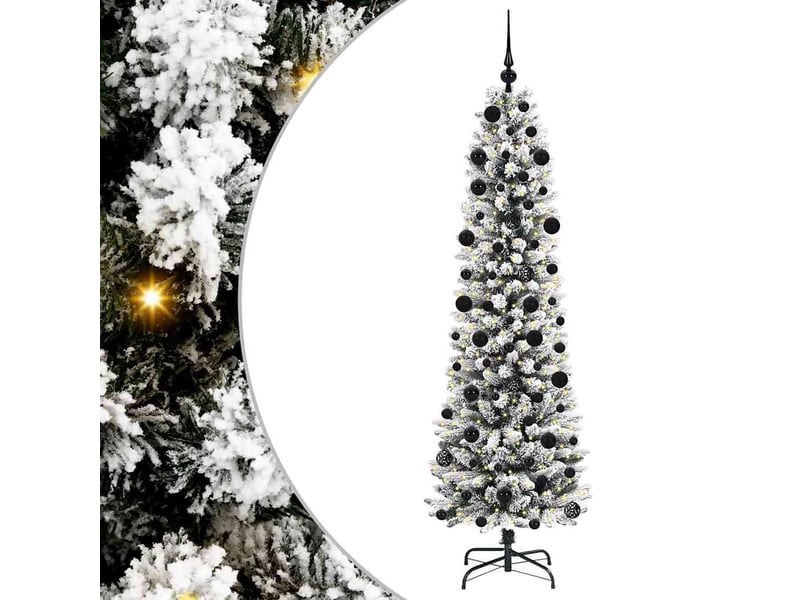 Sapin de noël artificiel, arbre de noël blanc 210 cm pvc, métal et plastique shl7298 - Conforama A