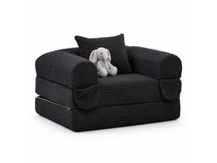 Fauteuil convertible CHICFURN  Velours côtelé noir vendu A l'unité
