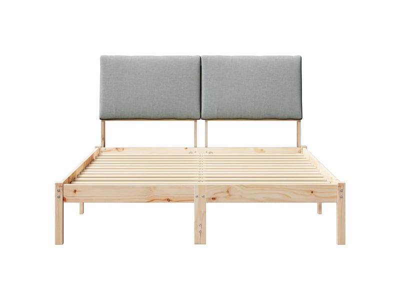  Lit double- lit adulte -  cadre de lit avec tête de lit marron et gris clair 150 x 200 cm  - Conforama D