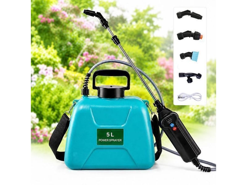  Pulvérisateur electrique jardin 5 l avec batterie rechargeable usb 3 vitesses 4 buses lance telescopique 22 a 60 cm 395393_AADBB66999_6_DROPFR - Conforama A