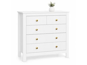 Commode 5 tiroir(s)    ULQENI  coloris blanc largeur 79 cm