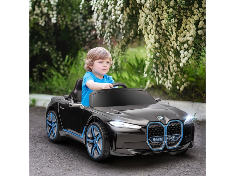  Voiture électrique bmw sous licence pour enfants de 3 à 6 ans avec télécommande, klaxon et phares, 115 x 67 x 45 cm, noire  - Conforama C