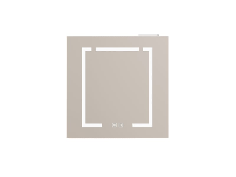  Meuble miroir mural led avec rangement dissimulé pour salle de bain, salon ou chambre, mdf blanc, 72 × 24,5 × 73 cm  - Conforama A