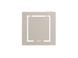 Meuble miroir mural led avec rangement dissimulé pour salle de bain, salon ou chambre, mdf blanc, 72 × 24,5 × 73 cm