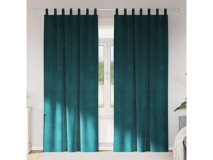 Lot de 2 rideaux, rideaux de fenêtre vert foncé 140 x 245 cm velours cf44129