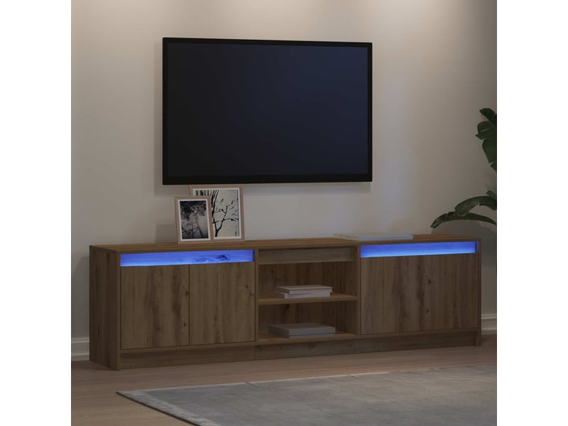  Meuble tv - unites tv 180 x 34 x 50 cm marron bois d'ingénierie  - Conforama E