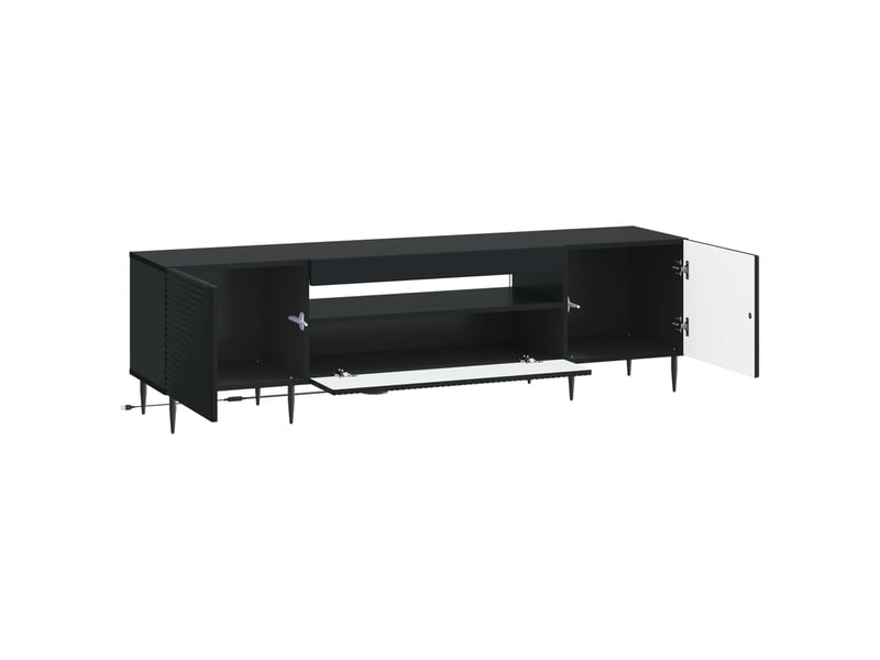  Meuble tv - banc tv - meuble de rangement led noir bois d'ingénierie  - Conforama E