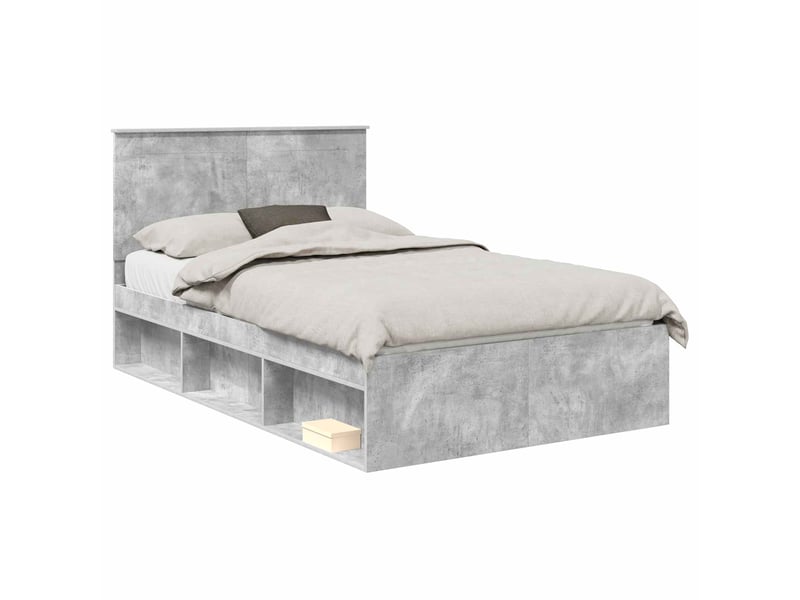  Lit double- lit adulte -  cadre de lit béton 120 x 190 cm bois de pin massif  - Conforama A