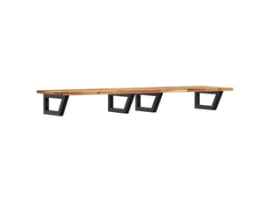 Étagère de vasque | étagère murale acier et bois massif d'acacia shl6714