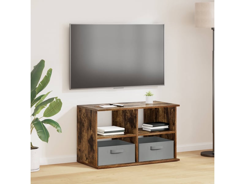  Support de télévision avec tiroir chêne fumé 79x40x48 cm  - Conforama B