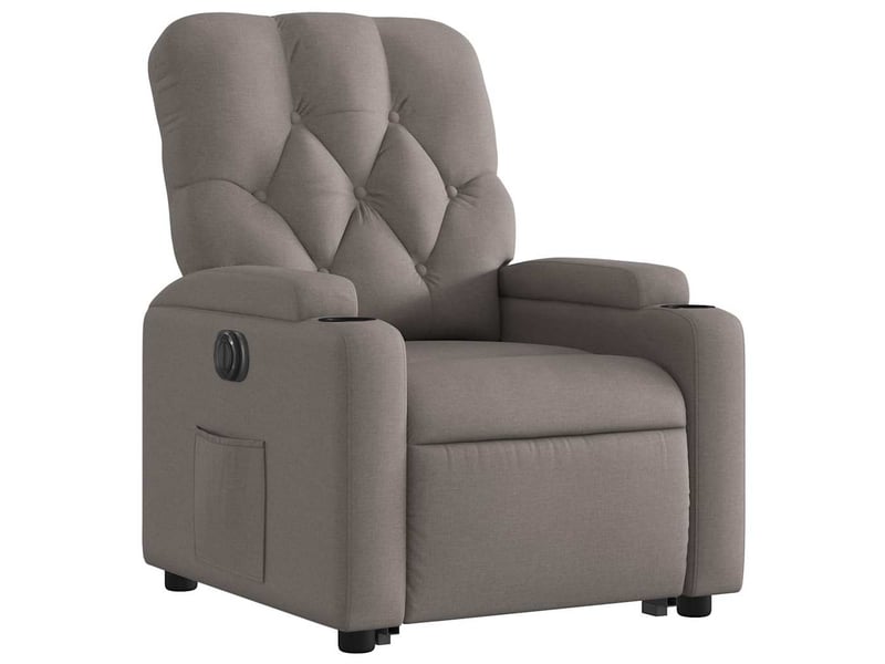 Fauteuil de bureau, fauteuil inclinable électrique taupe tissu - Conforama D
