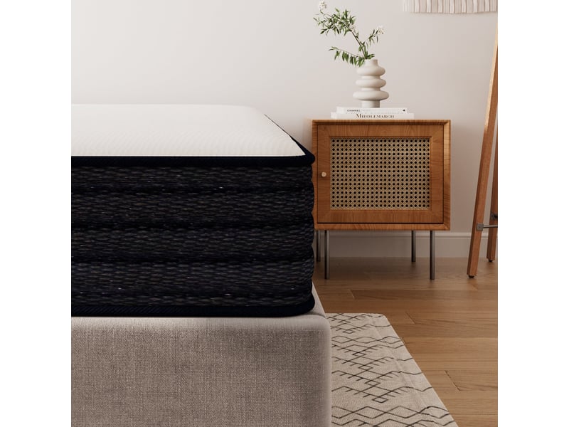  Ensemble matelas à ressorts + sommier avec lattes larges 140x190cm, epaisseur du matelas 22cm  - Conforama C
