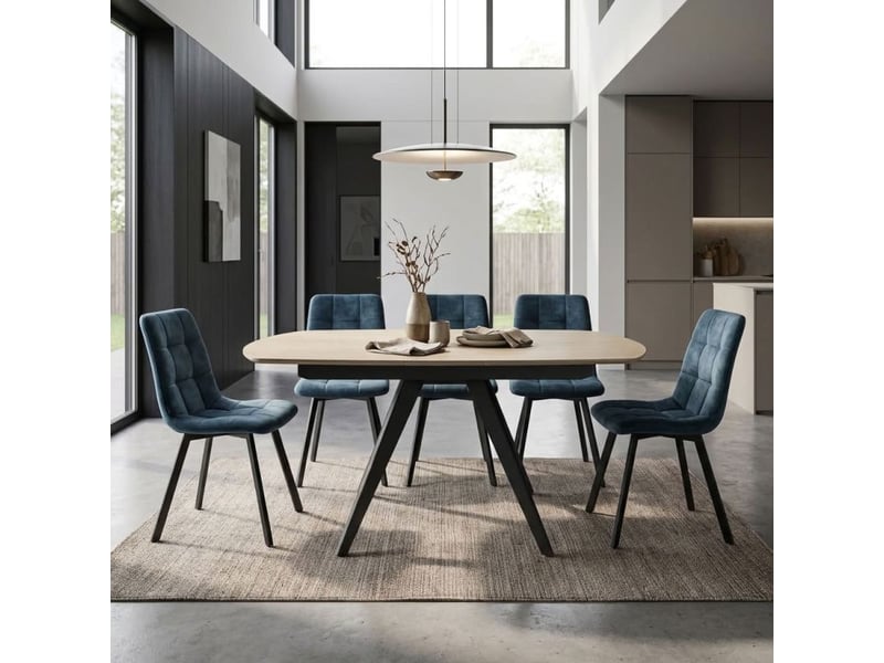  Table extensible ovale 120-180 cm céramique effet bois – adelphia 2  - Conforama B