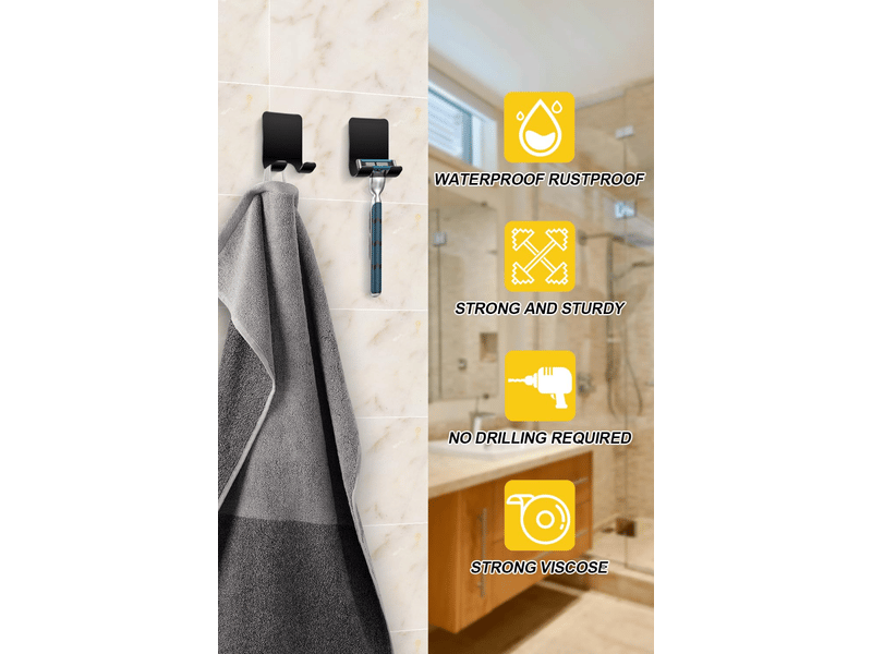 2 pièces support de douche, crochet autocollant support de douche crochet adhésif en acier inoxydable, salle de bain et cuisine - Conforama B