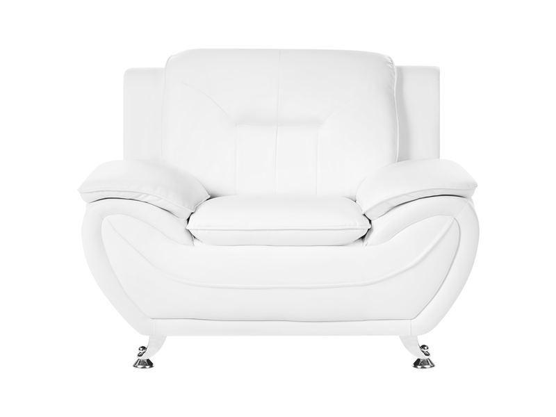 Fauteuil leira cuir pu blanc  - Conforama D