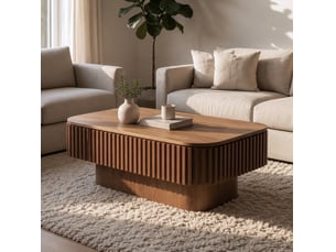 Table basse rectangulaire coloris bois foncé HAUSS SPOLE  - 60 cmx98 cm