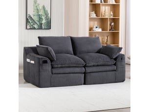 Canapé droit compressé fixe <strong>MODFU</strong> <strong></strong> 2 places Velours gris
