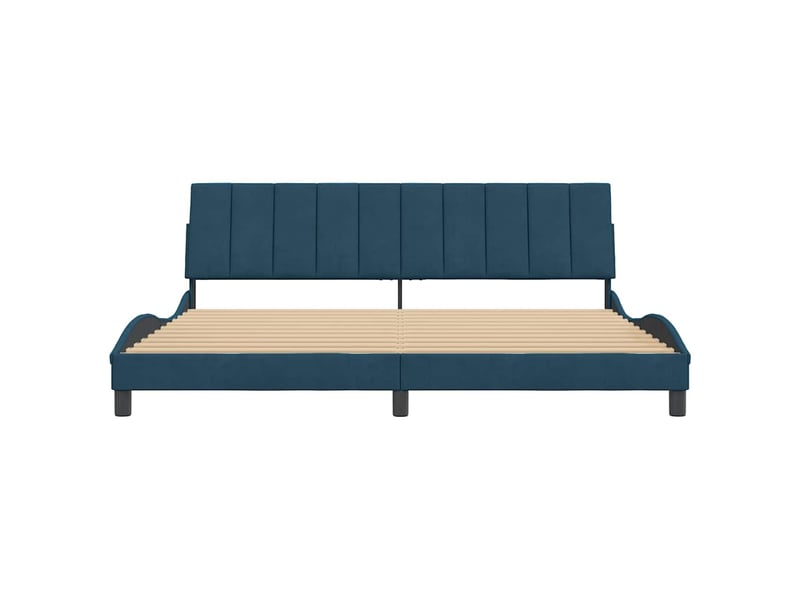  Lit double- lit adulte -  cadre de lit sans matelas hanko bleu 200x200 cm velours  - Conforama D