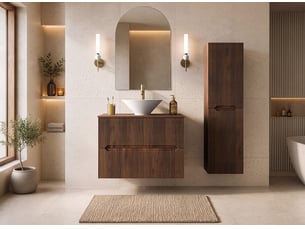 Meuble sous vasque suspendu novo effet noyer warmia 60 cm