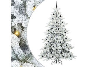 Sapin de noël, arbre de noël artificiel à branches articulées blanc 240 cm cf61074