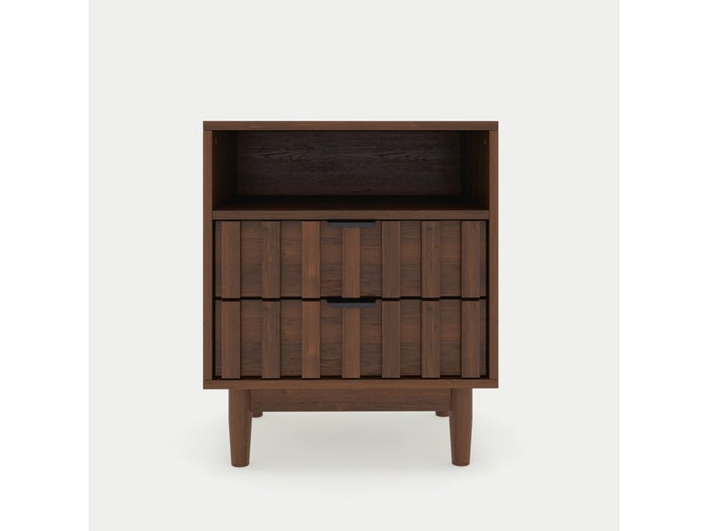  Chevet, coloris marron noyer, dimensions : 48 x 40 x 60 cm  - Conforama A