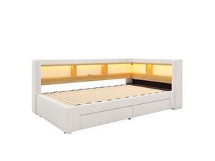 Lit gigogne 90x200 cm VIVRYN   coloris beige
