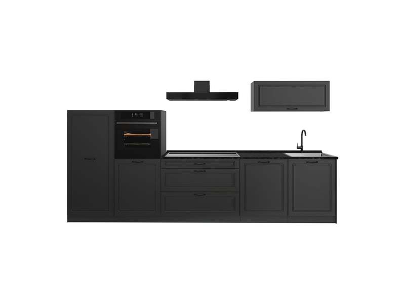  Vicco cuisine, anthracite campagneanthracite, 340cm plan de travail anthracite  - Conforama A