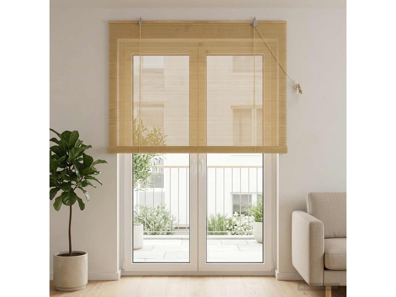  Store enrouleur, store à rouleau naturel 150 x 220 cm bambou cf45369  - Conforama B