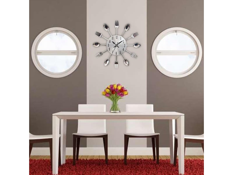  Horloge murale « couverts de cuisine » – horloge murale en métal – mouvement à quartz – horloge créative – 310 mm  - Conforama D