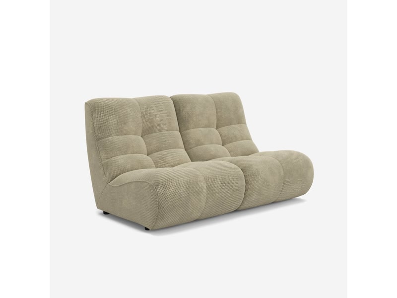 Canapé modulaire 2 places en velours doux design gardena - beige  - Conforama A