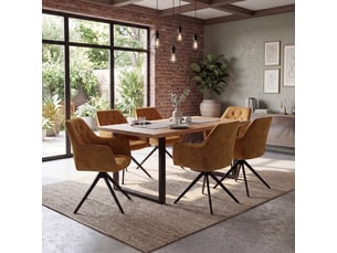 Lot de 2 chaises de salle à manger hwc-l80, chaise de cuisine avec accoudoirs pivotants et mécanisme de retour automatique, velours 440 gm² - aspect daim, jaune moutarde