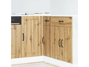 Meuble de rangement, meuble bas de cuisine chêne artisanal bois ingénierie