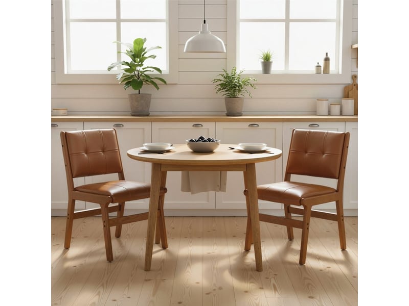  Ralvik chaises salle à manger pu capitonnées marron  - Conforama E