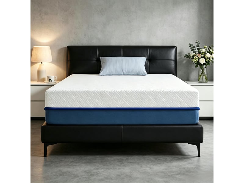 Matelas 90 x 190 cm en mousse mémoire au thé vert, housse lavable, fermeté moyenne - Conforama B