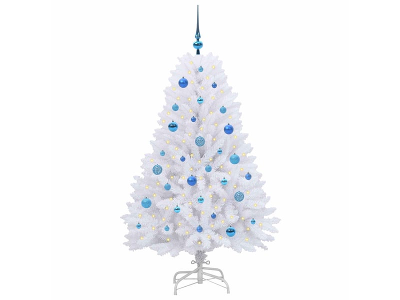  Sapin de noël - arbre de noël artificiel à branches articulées blanc 150 cm  - Conforama C