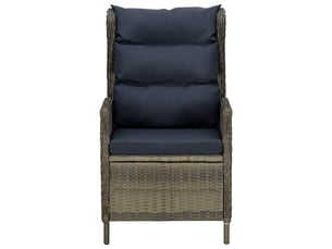 Chaise inclinable de jardin avec coussins résine tressée marron shl5326