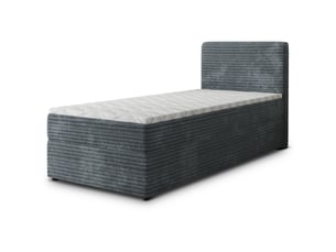 Lit avec rangement 100x200 cm <strong>MASSENO</strong> <strong></strong> coloris gris