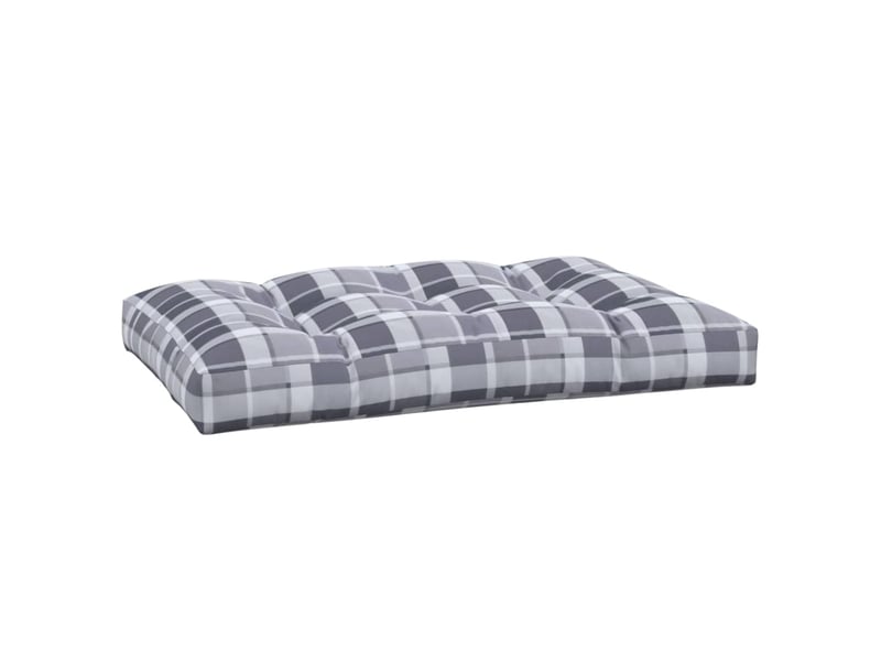  Coussin de palette, coussin de chaise, coussin de canapé motif à carreaux gris 120x80x12 cm tissu cf55358  - Conforama A