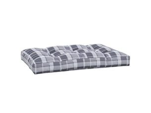 Coussin de palette, coussin de chaise, coussin de canapé motif à carreaux gris 120x80x12 cm tissu cf55358