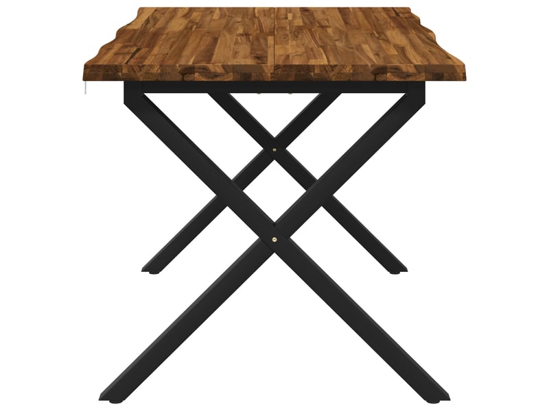 Vidaxl 120 x 80 x 75 cm bois d'acacia massif naturel et noir - Conforama E