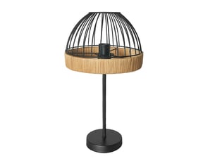 Lampe à poser fabrilamp gaston noirnaturel 1 x e27 46 x 25 x 25 cm