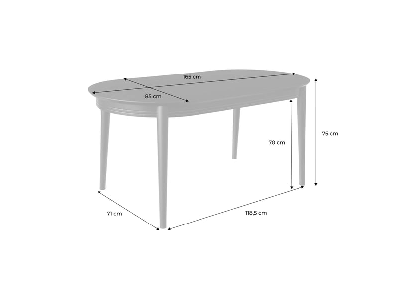 Table à manger oblongue bois d'hévéa placage chêne 6 places noir - laurine - Conforama D