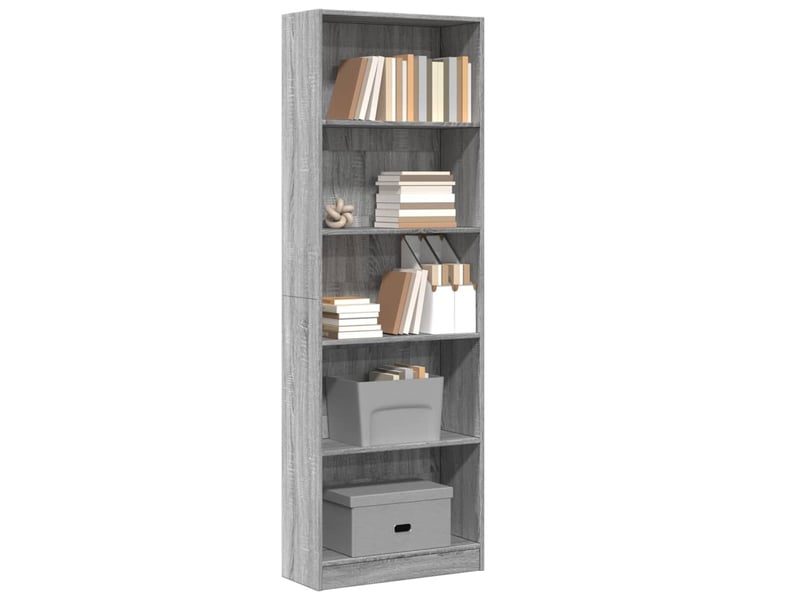  Bibliothèque, meuble de rangement salon sonoma gris 60x24x176 cm bois d'ingénierie  - Conforama B