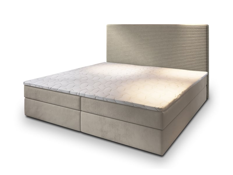  Boxspring giarro 200x200 cm, lit complet avec matelas, beige  - Conforama A