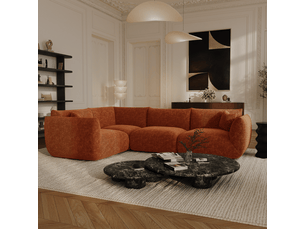 Canapé d'angle gauche fixe SIA HOME 1NOLOTAG5VCTC 6 places Velours