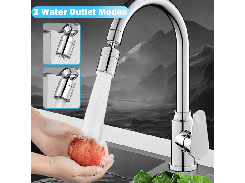  Aérateur de robinet rotatif à 360°, bec de robinet de cuisine rotatif, adapté aux robinets d'évier de cuisine et de salle de bain (argent), 2 pièces  - Conforama B