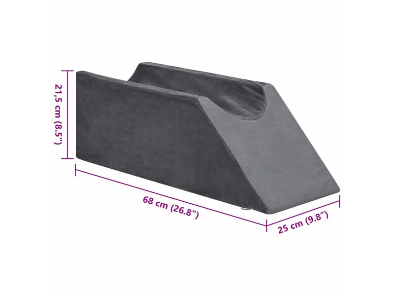  Coussin pour les jambes, oreiller 68 x 25 x 21,5 cm ferme mousse pu gris cf56584  - Conforama E
